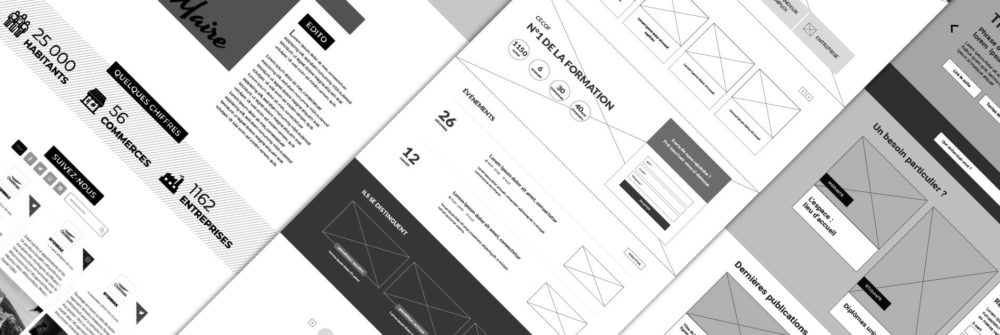 Wireframes ergonomiques réalisés par ADAKA